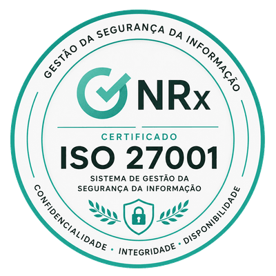Selo de certificação ISO/IEC 27001:2022 da GNRx